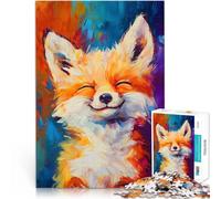 Puzzle 1000 pezzi per adolescenti Volpe carina e felice Difficile da completare ma divertente e umoristico Regali di Babbo Natale segreto 38x26cm