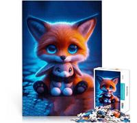 Puzzle 1000 pezzi per adolescenti Volpe e coniglietto carini Allena il tuo cervello e le tue mani Collezione di artisti, Belle arti 75x50cm