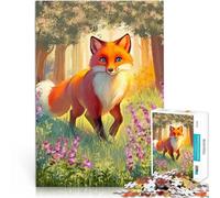 Puzzle 1000 pezzi per adolescenti Volpe nella foresta Difficile da completare ma divertente e umoristico Migliorare l'amore tra le coppie 50x70cm