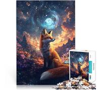 Puzzle 1000 pezzi per adolescenti Volpe nella natura cosmica Gioco impegnativo e gioco in famiglia con poster abbinato e foglio di quiz 75x50cm
