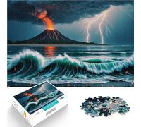 Puzzle 1000 pezzi per adolescenti Vulcano in eruzione durante la tempesta Gioco a quiz Ogni pezzo è unico - Gioco divertente e stimolante per tutta la famiglia 75x50cm