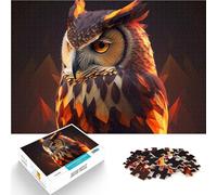 puzzle 1000 pezzi per adolescenti Warm Low Poly Owl Familienspiel zum Stressabbau, schwierige Herausforderung Wohnkunstdekor70x100cm