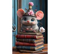 Puzzle 1000 Pezzi per Adulti 75x50 cm, Criceto Libri, Rompicapo Artistico per Famiglia e Relax, Quadro Decorativo da Parete, Idea Regalo Originale