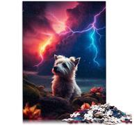 Puzzle 1000 pezzi per adulti adorabile Bichon on Marte Gioco intellettuale 26 x 38 cm Regalo di compleanno decorazione da parete per adolescenti dai 14 anni in su