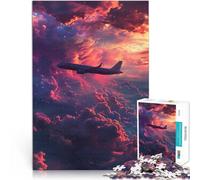 Puzzle 1000 pezzi per adulti aereo al neon nuvole per Jigsaw Puzzle per è ideale come regalo per tutta la famiglia 26 x 38 cm