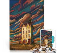 puzzle 1000 pezzi per adulti albergo blu Giocattoli che creano dipendenza e sfidano l'intelligenza del cervello Interazione genitore-figlio 38x52cm