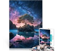 puzzle 1000 pezzi per adulti Albero dell'isola rocciosa Difficile da completare ma divertente e umoristico per la decorazione della casa 75x50cm