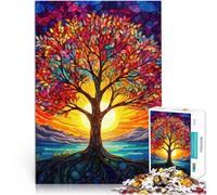 puzzle 1000 pezzi per adulti Albero di vetro colorato vibrante Vacanza a casa: uccidere il tempo Adatto per la decorazione del desktop 38x26cm