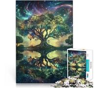 Puzzle 1000 pezzi per adulti Albero sotto il cielo stellato Fatto di carta，per età pari o superiore a 14 anni Giochi educativi fai da te grande regalo。misurare：38x52cm/14.96x20.47pollice