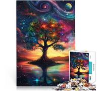 puzzle 1000 pezzi per adulti Albero sotto il pianeta Giocattolo educativo intellettuale decomprimente Migliorare l'amore tra le coppie 38x26cm