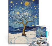 puzzle 1000 pezzi per adulti Albero sotto la notte stellata Gioco impegnativo e gioco in famiglia Migliorare l'amore tra le coppie 70x100cm