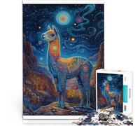 puzzle 1000 pezzi per adulti Alpaca colorata Giocattoli che creano dipendenza e sfidano l'intelligenza del cervello Opera d'arte 52x38cm