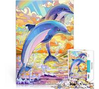 puzzle 1000 pezzi per adulti Amo il delfino dell'oceano per il giocattolo di sfida del gioco educativo Lista dei desideri con Babbo Natale 52x38cm