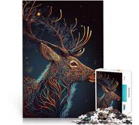 puzzle 1000 pezzi per adulti animale cervo neon Difficile da completare ma divertente e umoristico Giocattoli per la decorazione della casa 75x50cm