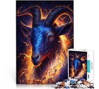 Puzzle 1000 pezzi per adulti animale del fuoco capra gioco educativo giocattolo sfida fantastici regali e giocattoli per e adolescenti età 14 anni e oltre 50x75cm
