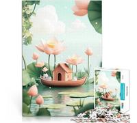 puzzle 1000 pezzi per adulti Animali carini nello stagno di loto Sfida di gioco educativo giocattolo offerte come regali per tutta la famiglia 52x38cm