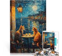 puzzle 1000 pezzi per adulti Appuntamento al caffè con i gatti Giocattoli per l'intrattenimento in famiglia Regalo di compleanno, regali 52x38cm