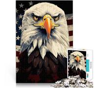 puzzle 1000 pezzi per adulti Aquila americana sulla bandiera degli Stati Uniti Gioco a quiz perché è ideale come regalo per tutta la famiglia 38x26cm
