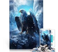 puzzle 1000 pezzi per adulti Aquila congelata nel mondo di ghiaccio Gioco rompicapo Ogni pezzo è unico - Gioco divertente e stimolante per tutta la famiglia 75x50cm