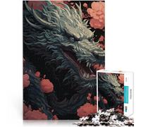 puzzle 1000 pezzi per adulti Arte del drago giapponese pericoloso Sollievo dallo stress Decorazione murale Regali unici per compleanno e Natale 50x70cm