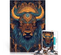 puzzle 1000 pezzi per adulti arte della testa di toro Difficile da completare ma divertente e umoristico Migliorare l'amore tra le coppie 38x26cm
