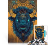 puzzle 1000 pezzi per adulti arte della testa di toro per il giocattolo di sfida del gioco educativo Regalo di compleanno, regali, arte murale 70x100cm