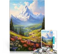 puzzle 1000 pezzi per adulti Arte delle montagne primaverili Antistress Sfida difficile Decorazione murale Regali unici per compleanno e Natale 50x70cm