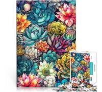 puzzle 1000 pezzi per adulti Arte delle piante succulente Difficile da completare ma divertente e umoristico decorazione murale 50x70cm