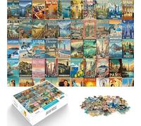puzzle 1000 pezzi per adulti arte dell'unione di poster di viaggio Regali di giochi impegnativi perché è ideale come regalo per tutta la famiglia 75x50cm