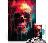 puzzle 1000 pezzi per adulti Arte digitale astratta del teschio Per il divertimento in famiglia Gioco educativo per compleanno e Natale 38x26cm