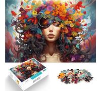 Puzzle 1000 pezzi per adulti arte fiore donna gioco stimolante puzzle sollievo stress sfida difficile per adolescenti dai 14 anni e oltre 50 x 70 cm
