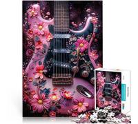 puzzle 1000 pezzi per adulti Arte floreale della chitarra Giocattoli Giochi Educativi Antistress Regalo di compleanno, regali, arte murale 75x50cm