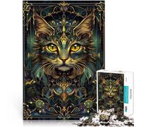 puzzle 1000 pezzi per adulti Arte Kintsugi del gatto nero Gioco impegnativo e gioco in famiglia Migliorare l'amore tra le coppie 38x52cm
