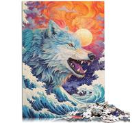 Puzzle 1000 pezzi per adulti arte lupo competizione velocità mano aiutare il cervello a esercitare giocattoli coinvolgenti per coltivare la pazienza 50x70cm