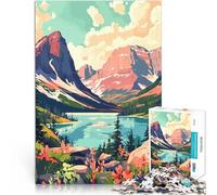 puzzle 1000 pezzi per adulti Arte naturalistica del lago glaciale del Montana Gioco rompicapo Gioco educativo per compleanno e Natale 52x38cm