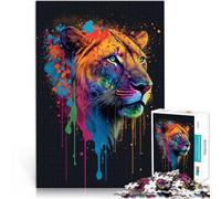 Puzzle 1000 pezzi per adulti arte Neon Leone Puzzle Gioco pratico sfida di intelligenza cerebrale Giocattoli avvincenti 26x38cm