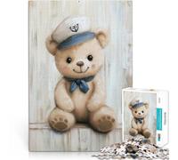 puzzle 1000 pezzi per adulti Asilo nido orso marinaio Nautico Allena il tuo cervello e le tue mani Adatto per la decorazione del desktop 38x26cm