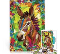 puzzle 1000 pezzi per adulti Asino in vetro colorato per il giocattolo di sfida del gioco educativo Decorazioni e regali unici per la casa 50x70cm