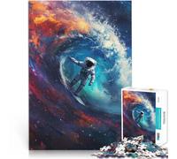 puzzle 1000 pezzi per adulti Astronauta che fa surf cosmico Vacanza a casa: uccidere il tempo offerte come regali per tutta la famiglia 38x26cm