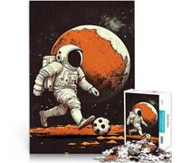 puzzle 1000 pezzi per adulti Astronauta che gioca a calcio Giocattolo educativo per l'apprendimento Regalo di compleanno, regali, arte murale 38x26cm