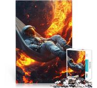 puzzle 1000 pezzi per adulti Astronauta che si rilassa nella lava Vacanza a casa: uccidere il tempo Collezione di artisti, Belle arti 38x26cm