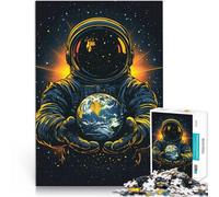 puzzle 1000 pezzi per adulti Astronauta che tiene in mano la Terra Giocattoli educativi Attività divertenti a casa, regali di compleanno, regali di viaggio, 38x26cm