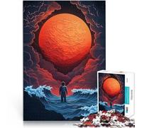 puzzle 1000 pezzi per adulti Astronauta e Pianeta Rosso per il giocattolo di sfida del gioco educativo Adatto per la decorazione del desktop 38x26cm