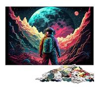 Puzzle 1000 pezzi per adulti, Astronauta, puzzle in legno, gioco interattivo per famiglie, regalo artigianale con opere d'arte colorate, 50x75CM/19,68x29,52 pollici
