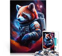 Puzzle 1000 pezzi per adulti astronauta spaziale Panda Roux gioco di riflessione 26 x 38 cm con poster coordinato e foglio di domande per adolescenti dai 14 anni in poi