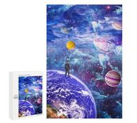 Puzzle 1000 pezzi per adulti astronauta sulla terra Gazing at Planets puzzle per adulti divertenti giochi per divertimento in famiglia offerta come regalo per tutta la famiglia 1000 pezzi