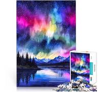 puzzle 1000 pezzi per adulti Aurora Boreale Acquerello Giocattolo educativo intellettuale decomprimente Lista dei desideri con Babbo Natale 75x50cm