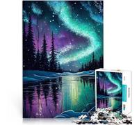 puzzle 1000 pezzi per adulti Aurora boreale Aiuta il cervello ad allenare i giocattoli che creano dipendenza per coltivare la pazienza grande regalo 75x50cm