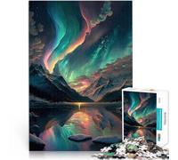 puzzle 1000 pezzi per adulti Aurora boreale colorata Antistress Vacanza in patria Uccidere il tempo Migliorare l'amore tra le coppie 75x50cm