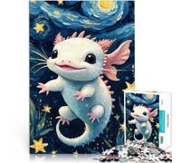 puzzle 1000 pezzi per adulti Axoloti nella Notte stellata Gioco di famiglia antistress sfida difficile Lista dei desideri con Babbo Natale 38x26cm